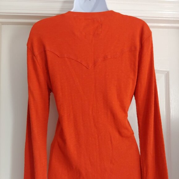 Bootheel Trading Y2K Orange Cowgirl Rodeo Country Western L-Sleeve Shirt L - Picture 7 of 10